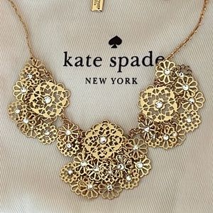 NEW KATE SPADE GOLDEN AGE CRYSTAL FLOWER NECKLACE MINT